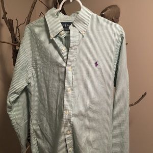 Green stripe button down.